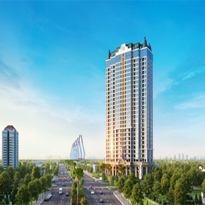 Rèm vải tự động, rèm cầu vồng 03 lớp, rèm cuốn tranh ở Penthouse tại chung cư cao cấp D