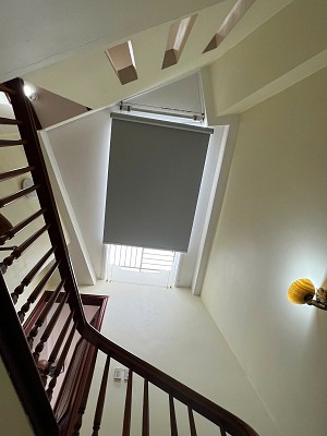 Hệ rèm trần phẳng tự động che nắng giếng trời nhà phố Trần Phú, Thành phố Hải Phòng