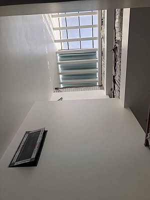 Rèm trần xếp ly tự động nhà khách tại Phúc Thọ - Hà Nội