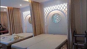Rèm vải ngăn phòng tự động cho Spa tại phố cổ Hà Nội