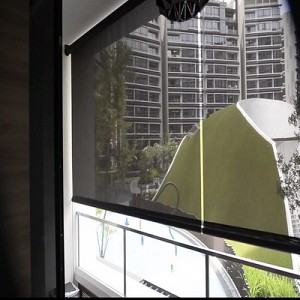 Rèm cuốn tự động che nắng, mưa gió ngoài ban công chung cư cao cấp Risemount Apartment Đà Nẵng