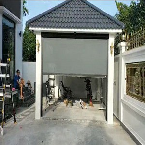 Hệ rèm cuốn tự động Zipper Blinds cao cấp che nắng, mưa gió cho nhà để xe biệt thự tại Hải Dương