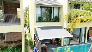 Mái hiên tự động Fullbox chuẩn Châu Âu - Giải pháp hoàn hảo cho không gian sân vườn Biệt thự biển Hồ Tràm