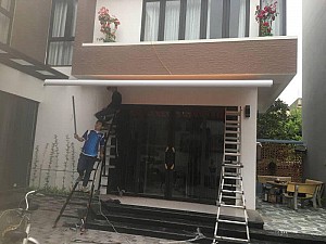 Hệ mái hiên tự động cao cấp tiêu chuẩn Châu Âu tại biệt thự Văn Giang, Hưng Yên