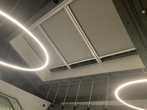 Hệ rèm cuốn tự động cao cấp Skylight che nắng trần kính, mái kính của trụ sở Tập Đoàn Viettel đường Phạm Hùng, Hà Nội