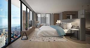 Rèm mở ngang tự động thông tầng tại dự án Penstudio Hà Nội