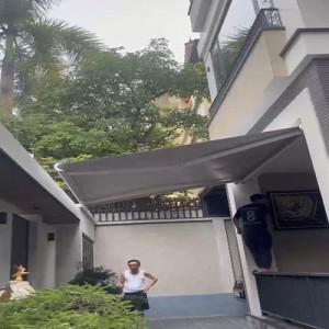 Mái hiên tự động cao cấp nhập khẩu Châu Âu che nắng sân vườn nhà khách tại phố Đại Từ, Hoàng Mai, Hà Nội