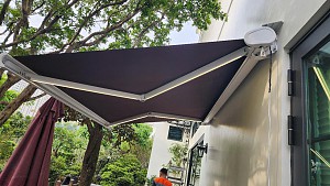 Hệ mái hiên tự động Fullbox cao cấp tiêu chuẩn Châu Âu cho sân vườn biệt thự nhà khách tại Quận 2, Thành phố Hồ Chí Minh