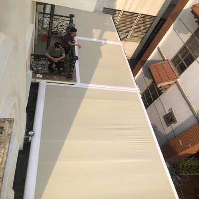 Hệ Skylight tự động cao cấp che nắng trên mái kính ngoài trời tại Biệt thự nhà khách phố Tam Trinh, quận Hoàng Mai, Hà Nội
