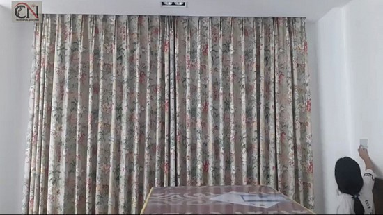 Rèm vải chiết ly tự động nhà khách tại Nguyễn Tuân - Hà Nội