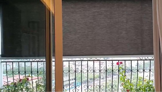 Hệ rèm cuốn tự động ngoài trời tại chung cư cao cấp Hà Nội Aqua Central