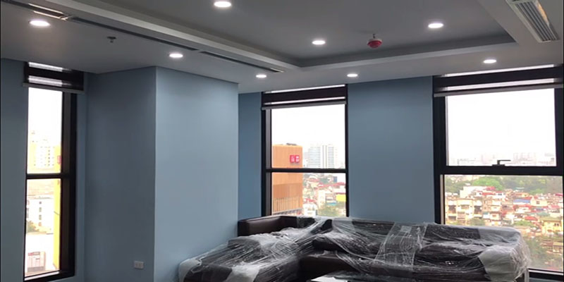 Rèm cầu vồng 02 lớp tại văn phòng khách hàng ở Tòa nhà CONINCO TOWER